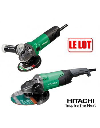 Lot Meuleuses Ø 125 mm 1200 W + Ø 230 mm 2200 W - HITACHI