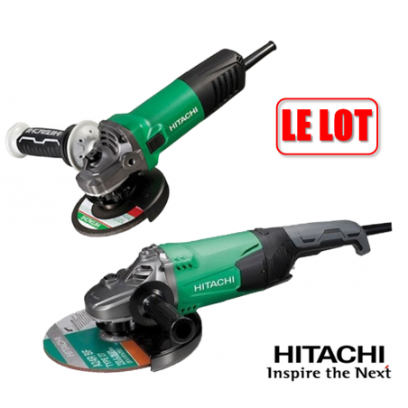 Lot Meuleuses Ø 125 mm 1200 W + Ø 230 mm 2200 W - HITACHI