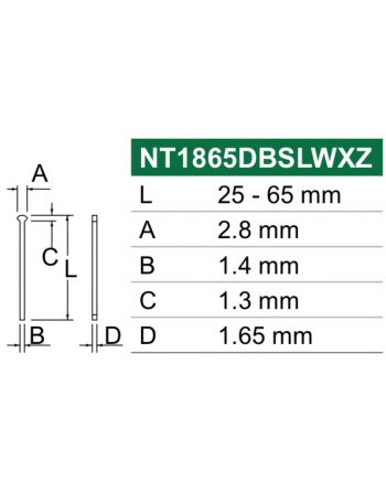 Cloueur de finition sur accu - 18 V / 15 - 50 mm / 3.0 Ah NT1850DBSLWX - HITACHI