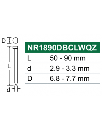 Cloueur Charpentier 90 mm 18 V - 5.0 Ah Li-ion - NR1890DBCLWQZ - HITACHI