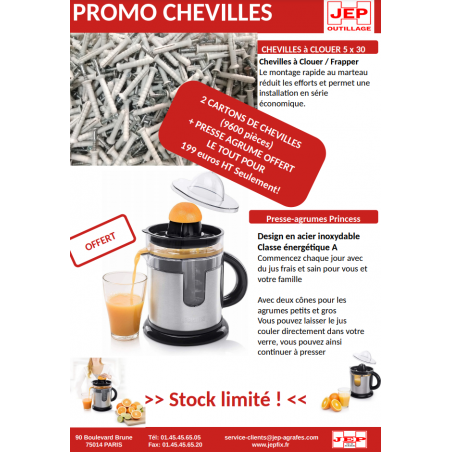 PROMO CHEVILLES A FRAPPER - CLOUER