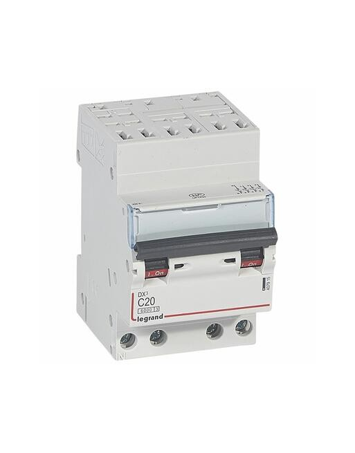 Disjoncteur DX³ 6000 - 10 kA courbe C - 20 A - 3 modules - Connexion auto / vis - Legrand LEGRAND