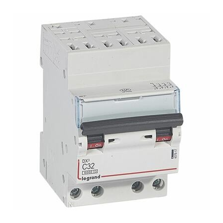 Disjoncteur DX³ 6000 - 10 kA courbe C - 32 A - 3 modules - Connexion auto / vis - Legrand LEGRAND