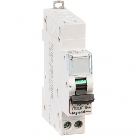 Disjoncteur DX³ 6000 - 10 kA courbe C - 10 A - 1 module - Connexion auto / vis - Legrand LEGRAND