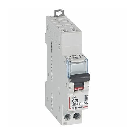 Disjoncteur DX³ 6000 - 10 kA courbe C - 20 A - 1 module - Connexion auto / vis - Legrand LEGRAND