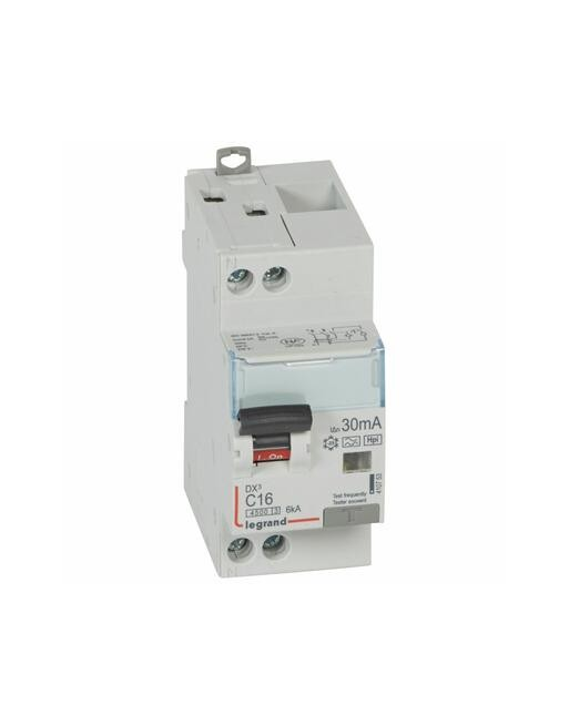 Disjoncteur différentiel DX³ 4500 - 6 kA courbe C - Type Hpi - 16 A - 2 modules - Connexion vis / vis - Legrand LEGRAND