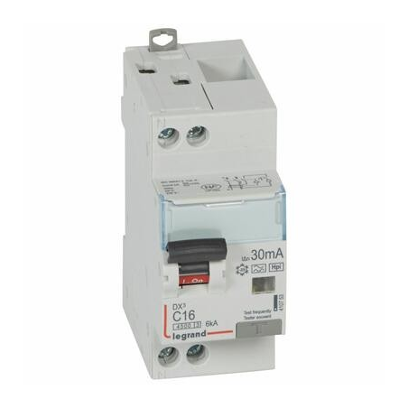 Disjoncteur différentiel DX³ 4500 - 6 kA courbe C - Type Hpi - 16 A - 2 modules - Connexion vis / vis - Legrand LEGRAND