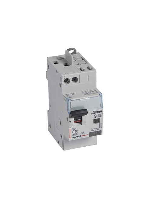 Disjoncteur différentiel DX³ 4500 - 6 kA courbe C - 40 A - Sensibilité 30 mA - 2 modules - Legrand LEGRAND