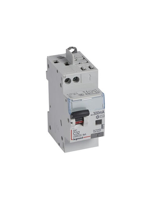 Disjoncteur différentiel DX³ 4500 - 6 kA courbe C - 32 A - Sensibilité 300 mA - 2 modules  - Legrand LEGRAND