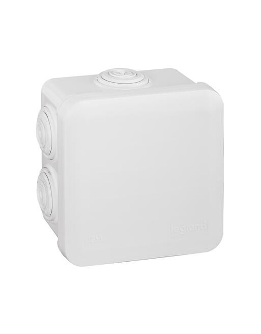 Boîte blanche carrée - 80 mm - 7 embouts à gradins - Couvercle enclipsable - Plexo - Legrand LEGRAND