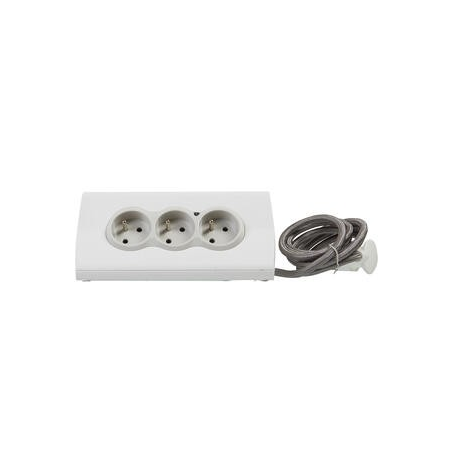 Rallonge multiprise 3 x 2P+T - 2 modules de charge USB type-A - 16 A - Support tablette intégré - Blanc et gris LEGRAND